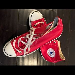 Like New Red Leather High Tops